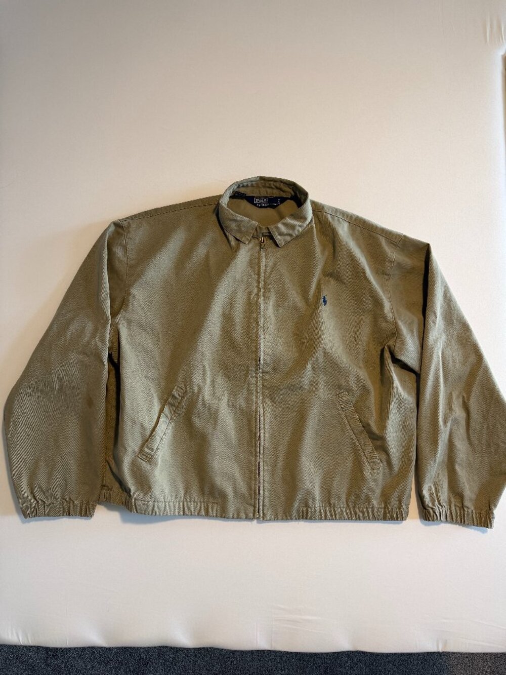 Vintage 80s POLO RALPH LAUREN Khaki Tan Harrington Jacket XL - Picture 3 of 12